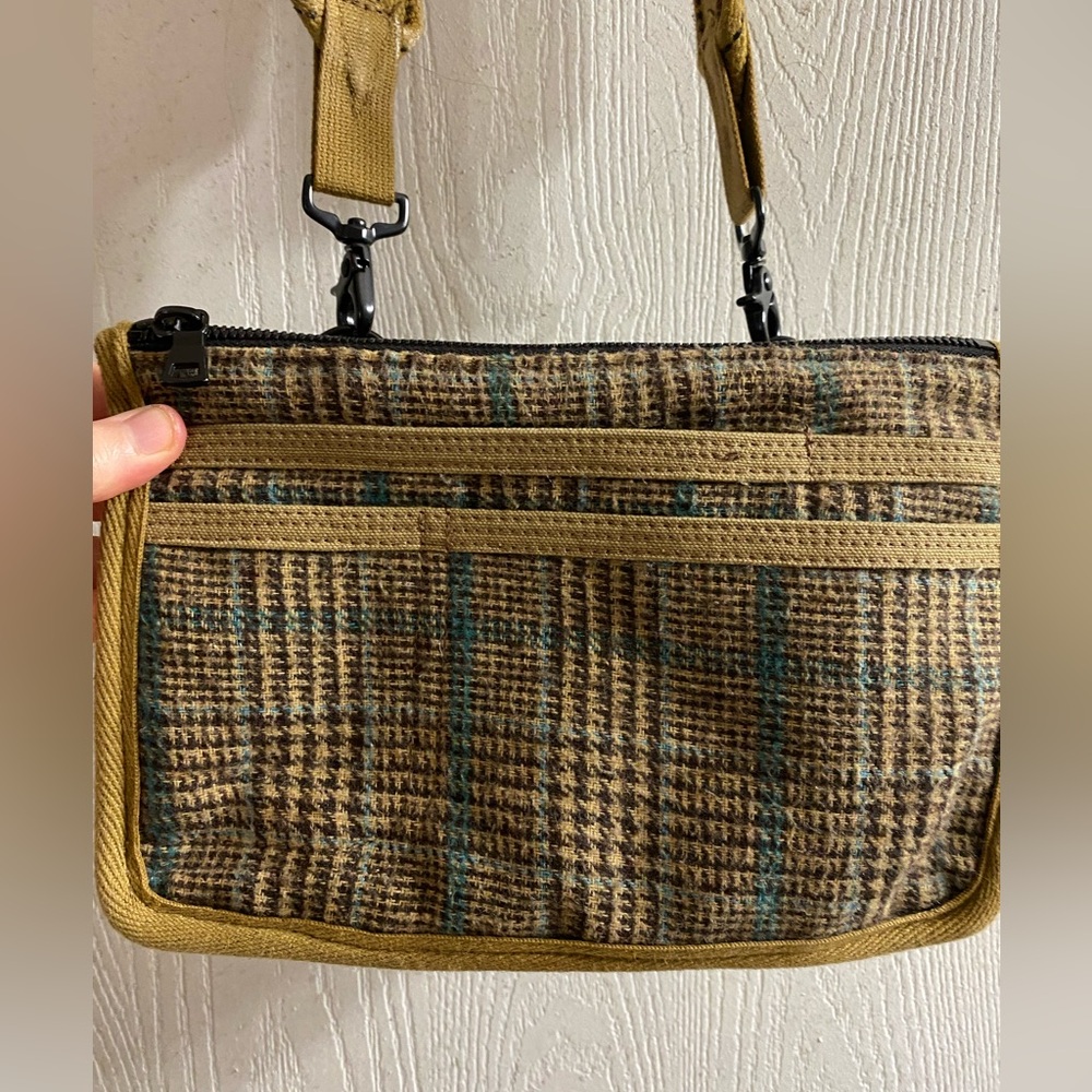 The Particulars Plaid Wool British Tan Belt Bag Crossbody